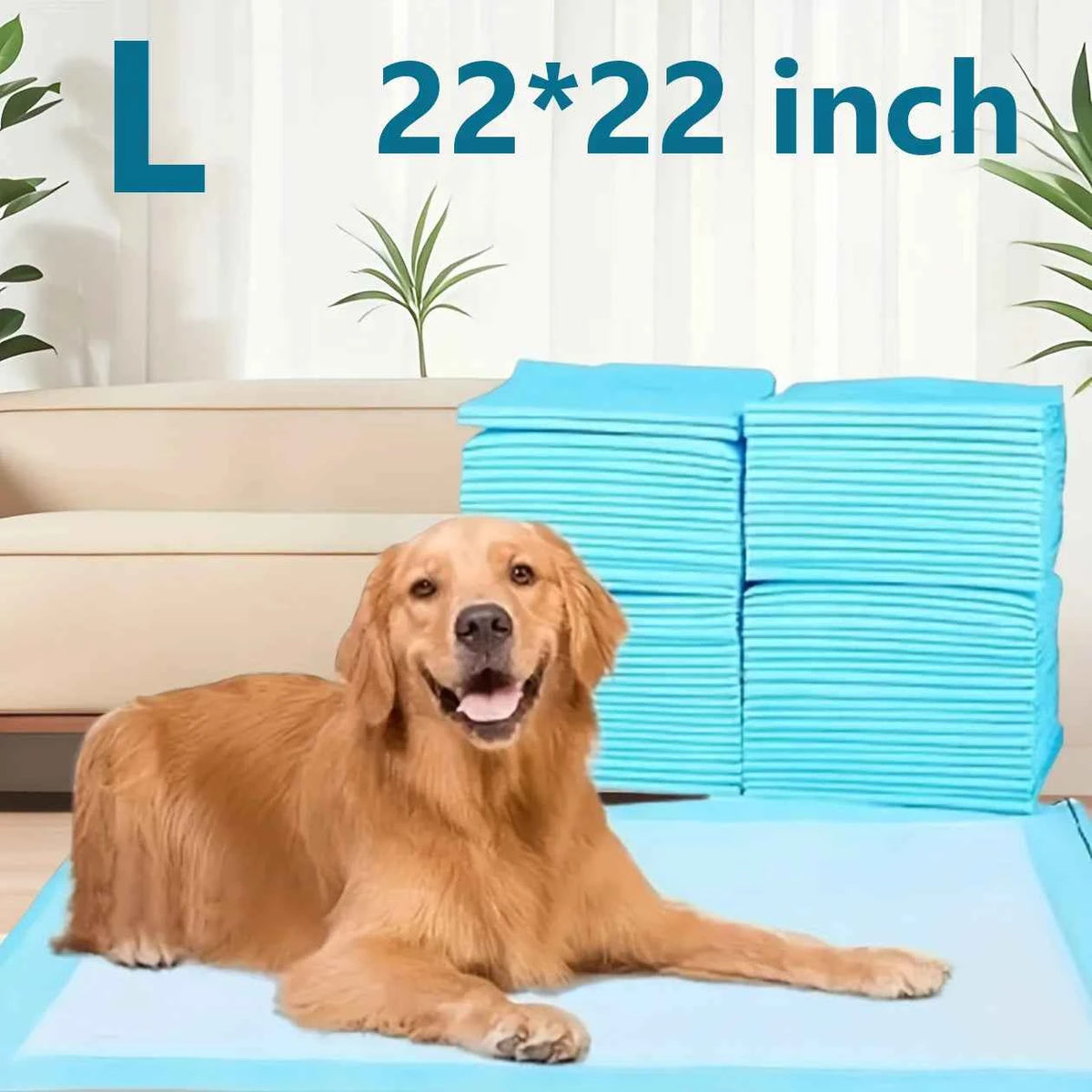 100PCS Super Absorbent Pet Training Pads – Disposable Potty & Travel Pee Pads for Large Dogs, Puppies & Cats.