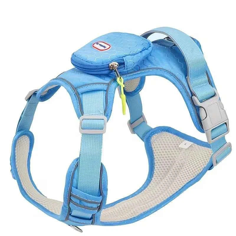 Dog Harness with Backpack Attachment - Breathable Comfort Fit, No-Pull Design, Reinforced Chest D-Ring & Reflective Safety