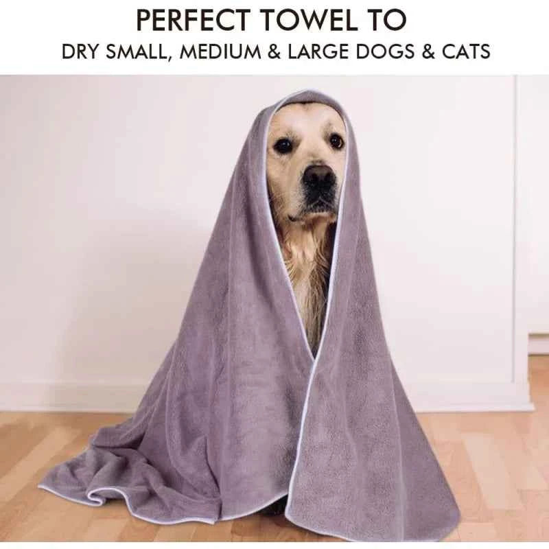 Microfiber Pet Absorbent Towel – Super Soft & Highly Absorbent Drying Towel for Dogs & Cats, Durable Bathing Essential.