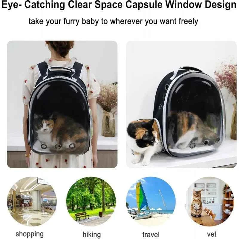 Expandable Pet Carrier Backpack – Holds Pets Up to 20 lbs (9.1 kg), Perfect for Cats & Small Dogs, Comfortable & Travel-Friendly Design.