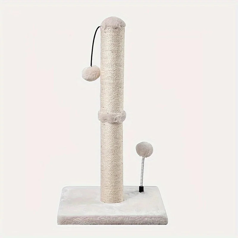34-Inch Premium Cat Scratching Post – Indoor Sisal Scratcher Tree with Hanging Ball Toy for Adult Cats.