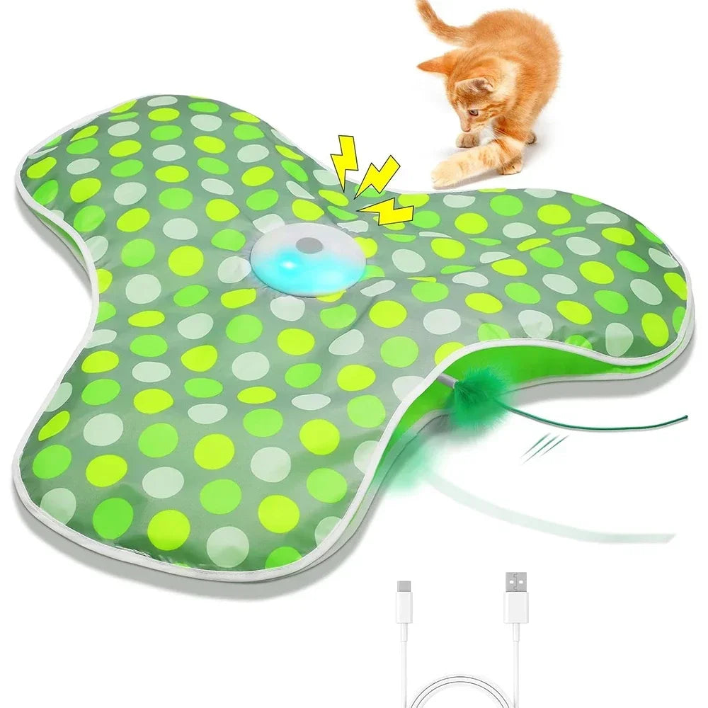 Smart Interactive Hide & Seek Cat Toy – Motion-Activated Mouse Squeaky Toy with Moving Concealed Feathers for Kittens & Indoor Cats.
