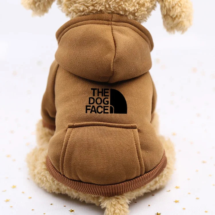 Autumn & Winter Pet Sweater – Sports Style Two-Legged Dog & Cat Outfit with Cowboy Pocket.