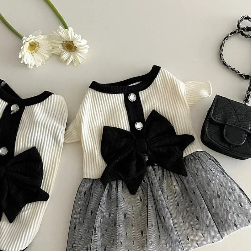 Princess Dog Dress – Cute Mesh Summer Pet Skirt with Bow & Lace for Puppies and Kittens,