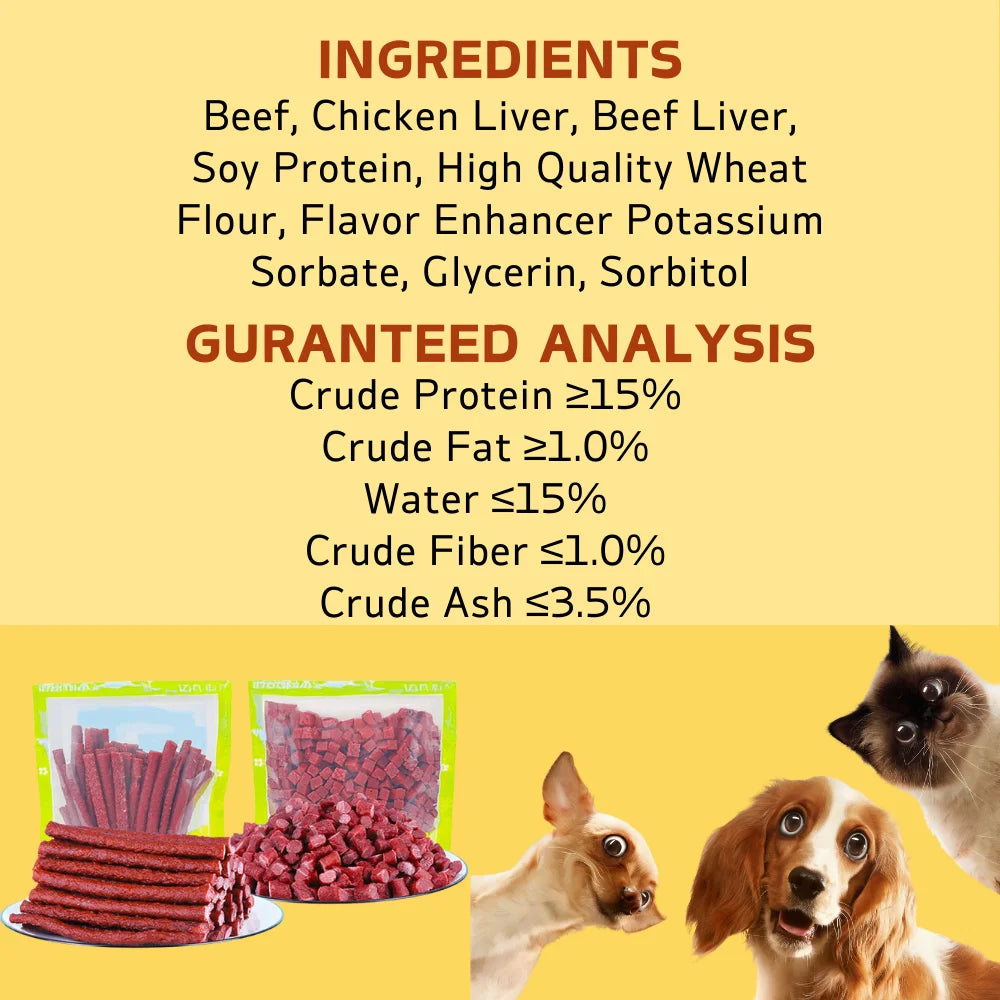 All-Natural Beef Stick Dog Treats, Healthy & Easily Digestible Chews, 7.05 oz (200g) or 14.11 oz (400g)