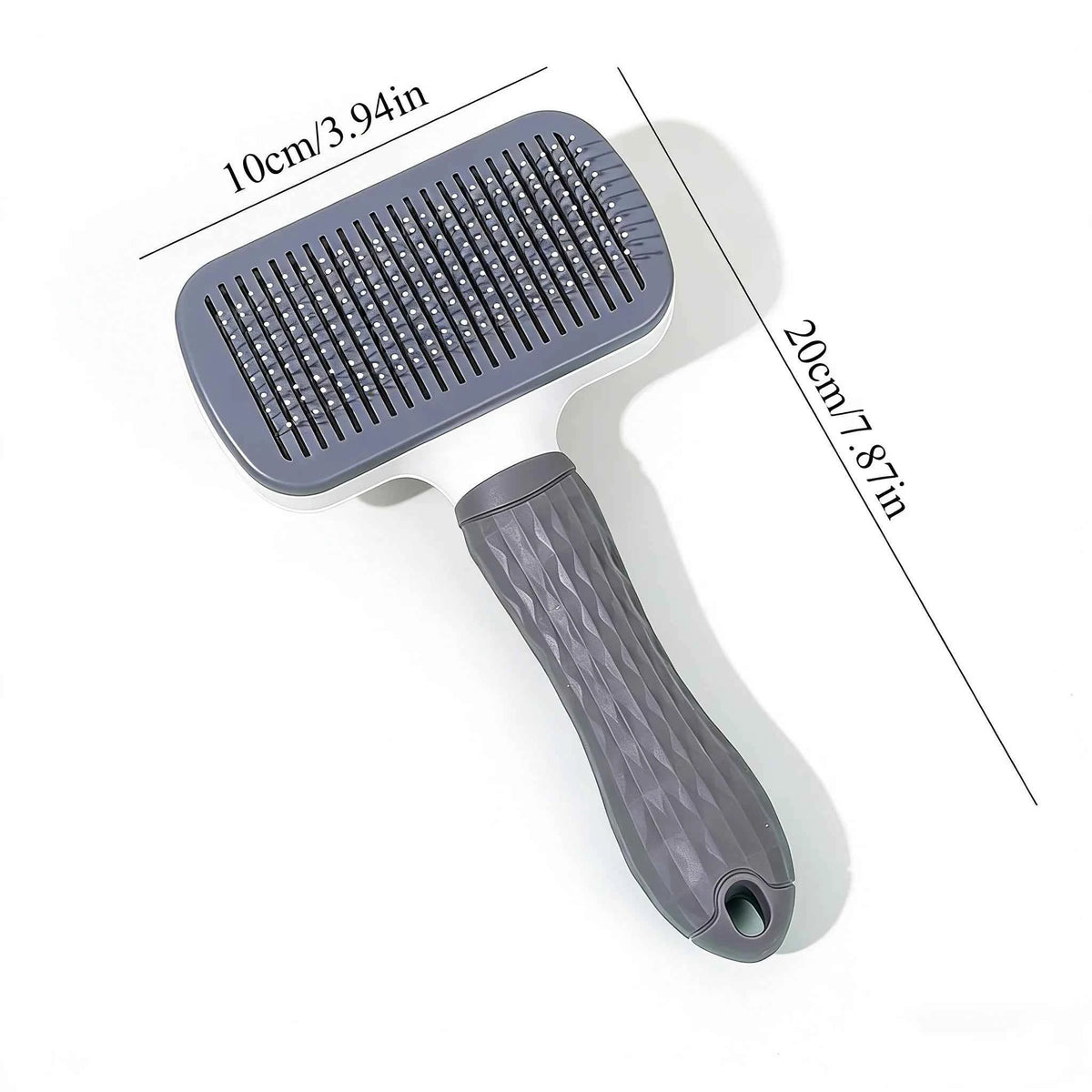 Pet Grooming Brush with One-Click Hair Removal – Bent Needle Massage Comb for Dogs & Cats
