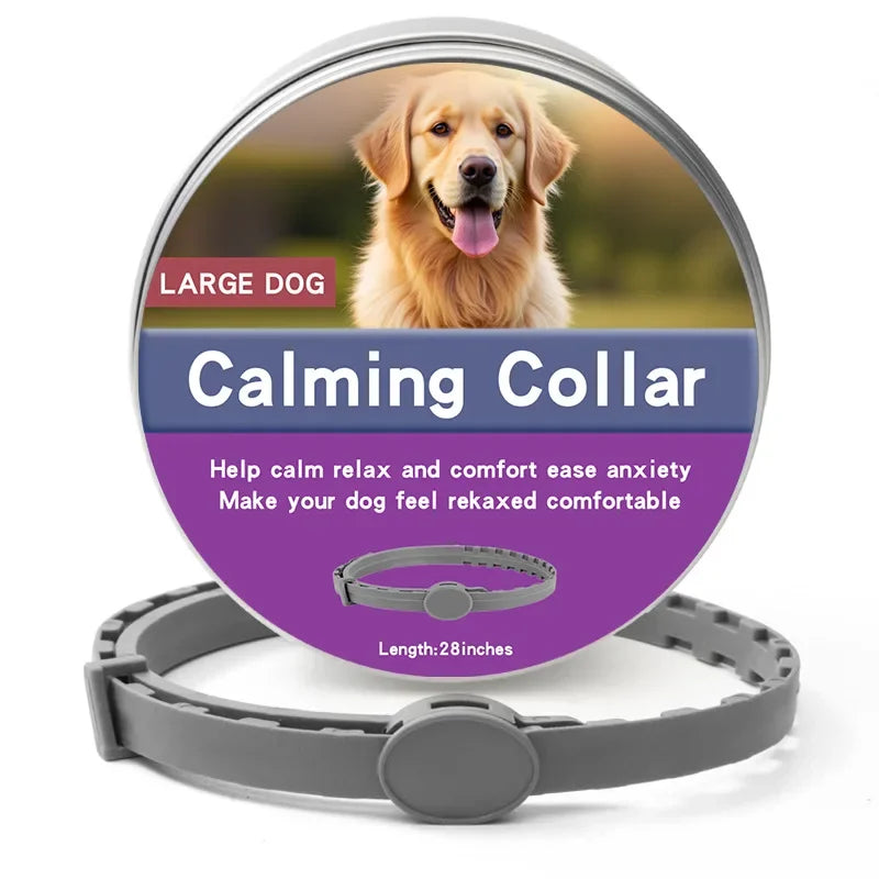Calming Pet Collar – Anxiety Relief Retractable Collar for Dogs & Cats, Adjustable 56/72cm Design for Puppies, Kittens & Large Dogs