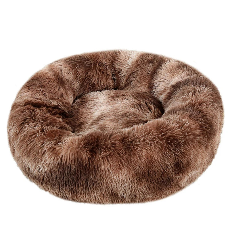 Round Plush Dog Bed – Winter Warm Washable Basket-Style Pet Bed for Small, Medium & Large Dogs & Cats, Soft Sofa-Style Sleeping Cushion.