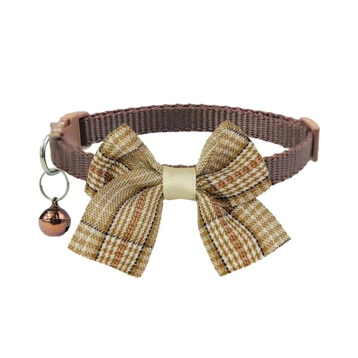 1/4PCS Winter Dog & Cat Collar Set – Adjustable Bowknot Collar with Bell and Safety Buckle for Puppies, Chihuahuas & Cats.