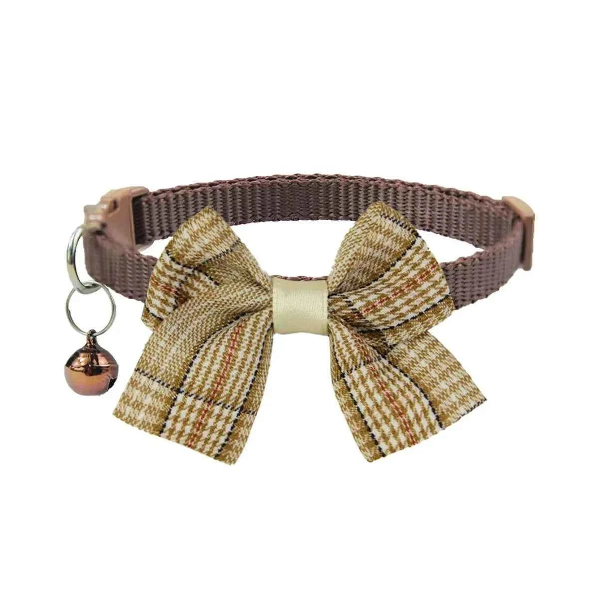 1/4PCS Winter Dog & Cat Collar Set – Adjustable Bowknot Collar with Bell and Safety Buckle for Puppies, Chihuahuas & Cats.