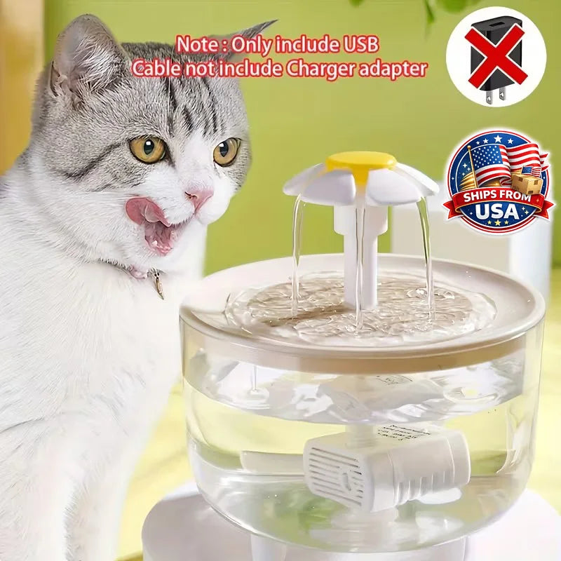 Automatic Pet Water Fountain – Large Capacity USB-Powered Water Dispenser for Cats & Dogs, Silent Operation, Safe Food-Grade PP Design.