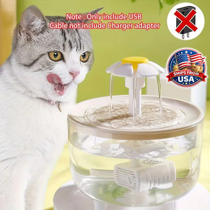 Automatic Pet Water Fountain – Large Capacity USB-Powered Water Dispenser for Cats & Dogs, Silent Operation, Safe Food-Grade PP Design.
