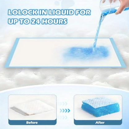 100PCS Super Absorbent Pet Training Pads – Disposable Potty & Travel Pee Pads for Large Dogs, Puppies & Cats.