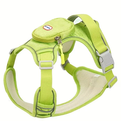Dog Harness with Backpack Attachment - Breathable Comfort Fit, No-Pull Design, Reinforced Chest D-Ring & Reflective Safety