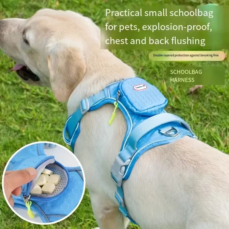 Dog Harness with Backpack Attachment - Breathable Comfort Fit, No-Pull Design, Reinforced Chest D-Ring & Reflective Safety
