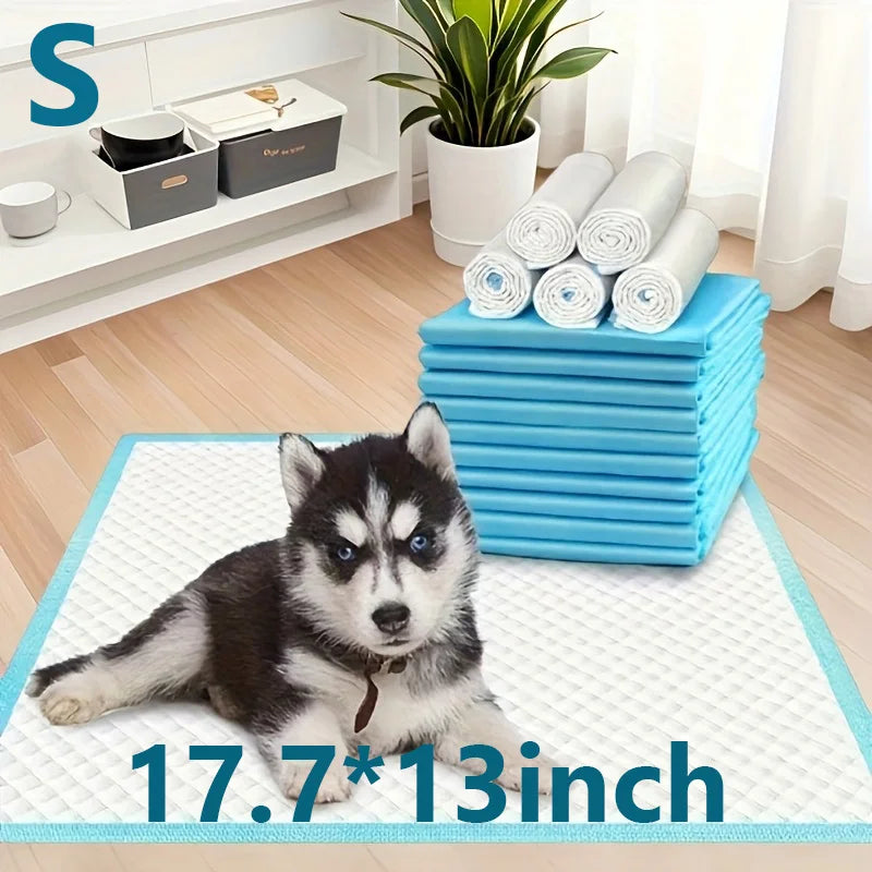 100PCS Super Absorbent Pet Training Pads – Disposable Potty & Travel Pee Pads for Large Dogs, Puppies & Cats.