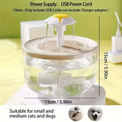 Automatic Pet Water Fountain – Large Capacity USB-Powered Water Dispenser for Cats & Dogs, Silent Operation, Safe Food-Grade PP Design.