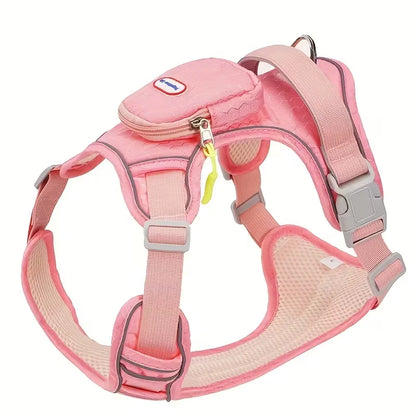 Dog Harness with Backpack Attachment - Breathable Comfort Fit, No-Pull Design, Reinforced Chest D-Ring & Reflective Safety