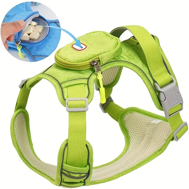 Dog Harness with Backpack Attachment - Breathable Comfort Fit, No-Pull Design, Reinforced Chest D-Ring & Reflective Safety