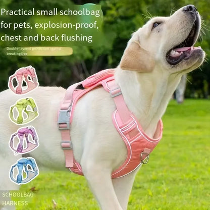 Dog Harness with Backpack Attachment - Breathable Comfort Fit, No-Pull Design, Reinforced Chest D-Ring & Reflective Safety