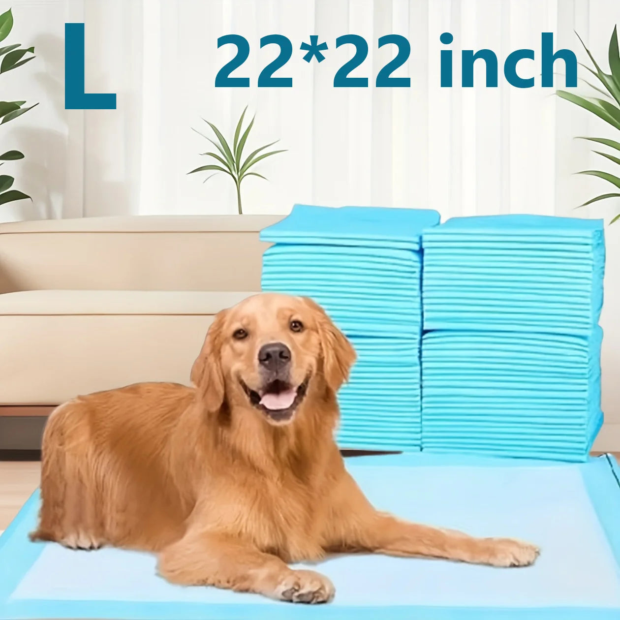 100PCS Super Absorbent Pet Training Pads – Disposable Potty & Travel Pee Pads for Large Dogs, Puppies & Cats.