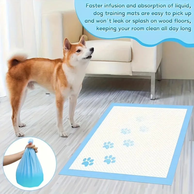 100PCS Super Absorbent Pet Training Pads – Disposable Potty & Travel Pee Pads for Large Dogs, Puppies & Cats.