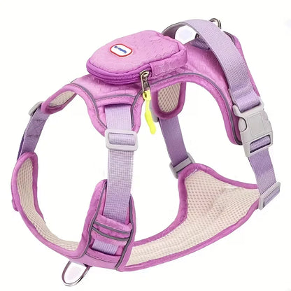 Dog Harness with Backpack Attachment - Breathable Comfort Fit, No-Pull Design, Reinforced Chest D-Ring & Reflective Safety