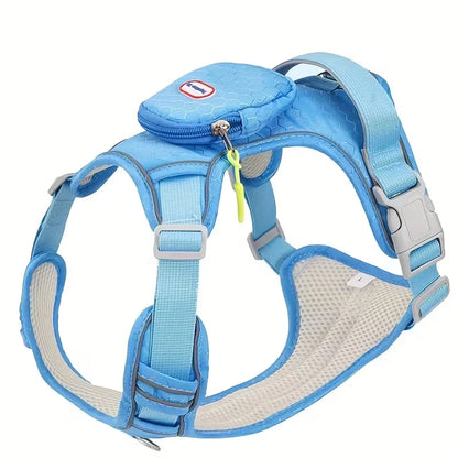 Dog Harness with Backpack Attachment - Breathable Comfort Fit, No-Pull Design, Reinforced Chest D-Ring & Reflective Safety