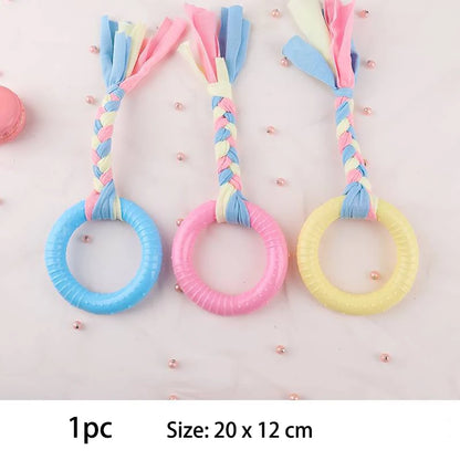 Interactive TPR Knot Dog Toy – Bite-Resistant Chew Toy for Small Dogs, Teeth Cleaning & Training Accessory.