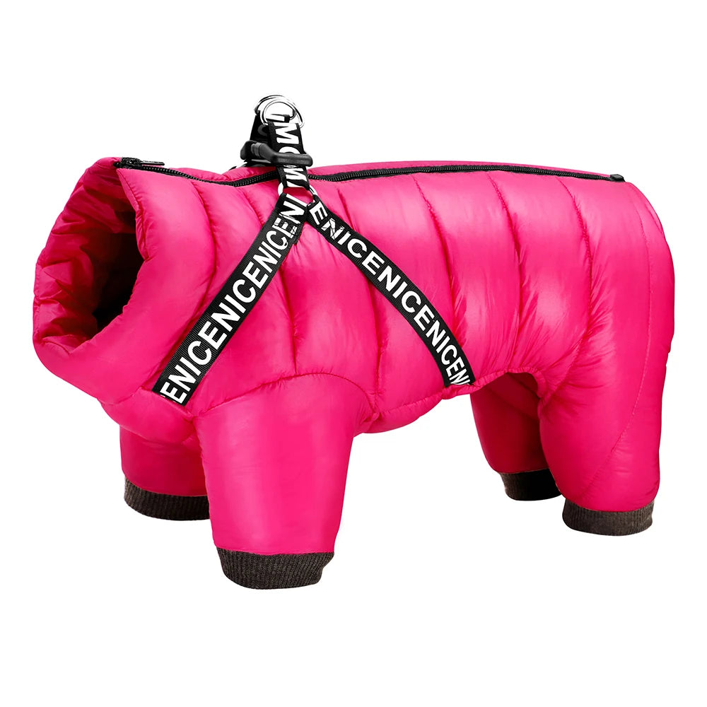 Winter Dog Jacket Jumpsuit – Super Warm Waterproof Coat for Small, Medium & Large Dogs, Perfect for French Bulldogs and Cold Weather Wear.