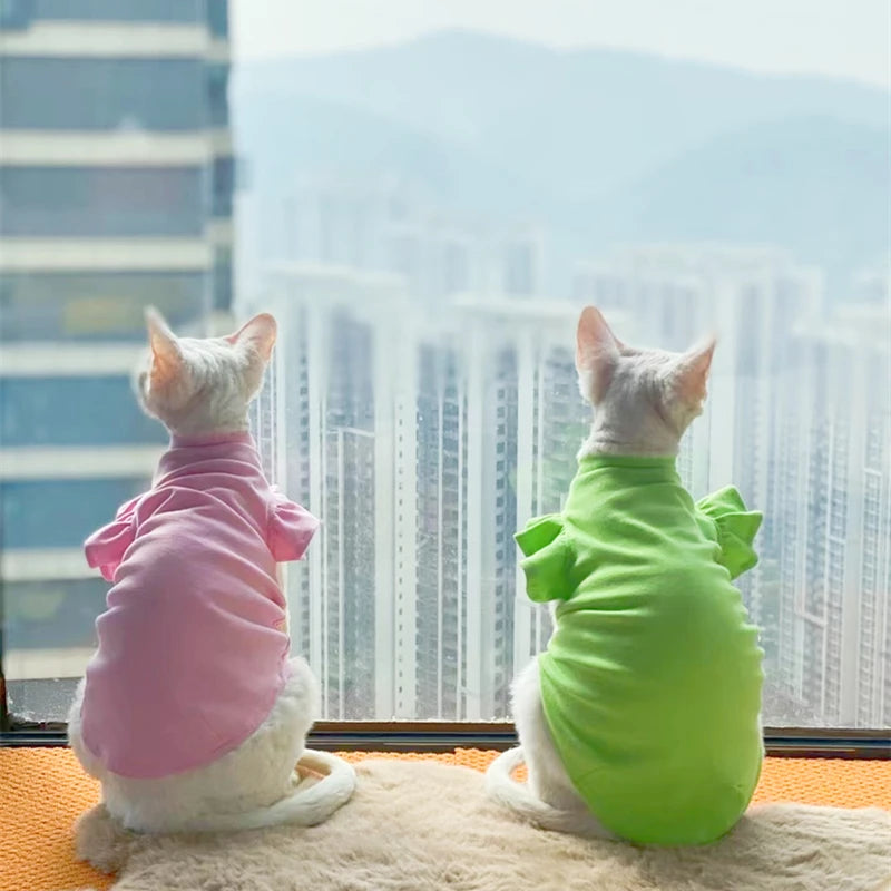 Luxury Sphynx Cat & Dog Vest – Lightweight Summer Outfit for Hairless Cats, French Bulldogs & Small Puppies.