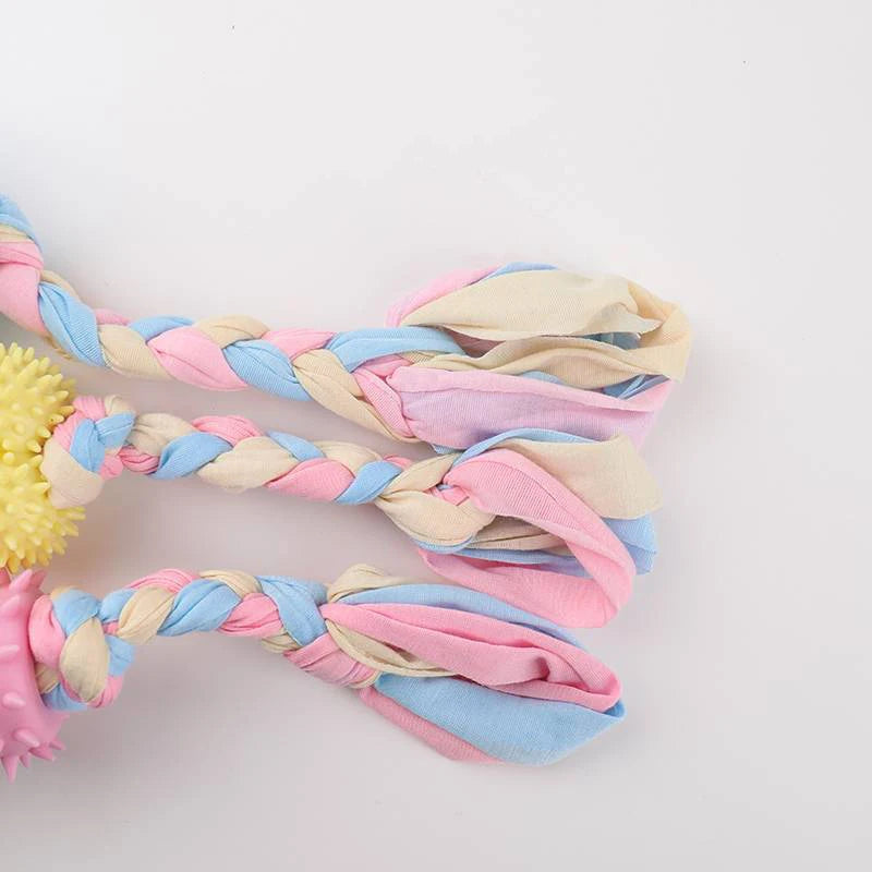 Interactive TPR Knot Dog Toy – Bite-Resistant Chew Toy for Small Dogs, Teeth Cleaning & Training Accessory.