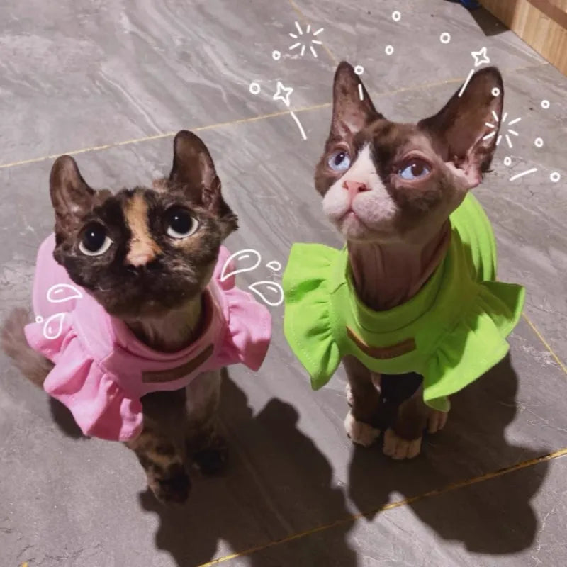 Luxury Sphynx Cat & Dog Vest – Lightweight Summer Outfit for Hairless Cats, French Bulldogs & Small Puppies.