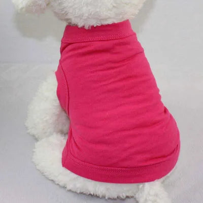 Blank Cotton Dog T-Shirt – Lightweight Summer Vest for Small, Medium & Large Dogs, Comfortable Pet Apparel Available in XS–3XL.