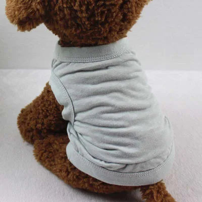 Blank Cotton Dog T-Shirt – Lightweight Summer Vest for Small, Medium & Large Dogs, Comfortable Pet Apparel Available in XS–3XL.