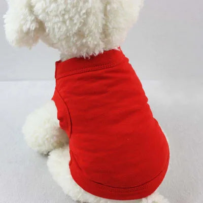 Blank Cotton Dog T-Shirt – Lightweight Summer Vest for Small, Medium & Large Dogs, Comfortable Pet Apparel Available in XS–3XL.