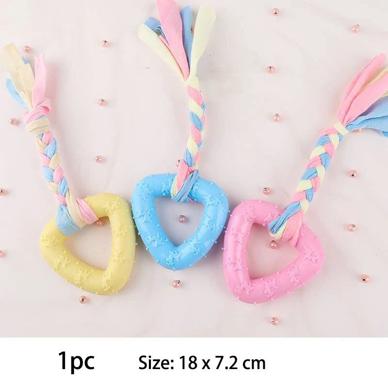 Interactive TPR Knot Dog Toy – Bite-Resistant Chew Toy for Small Dogs, Teeth Cleaning & Training Accessory.