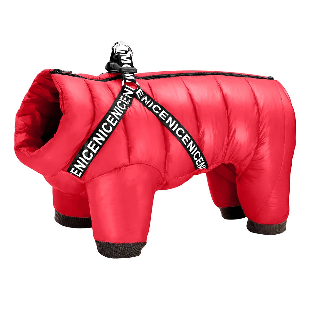 Winter Dog Jacket Jumpsuit – Super Warm Waterproof Coat for Small, Medium & Large Dogs, Perfect for French Bulldogs and Cold Weather Wear.