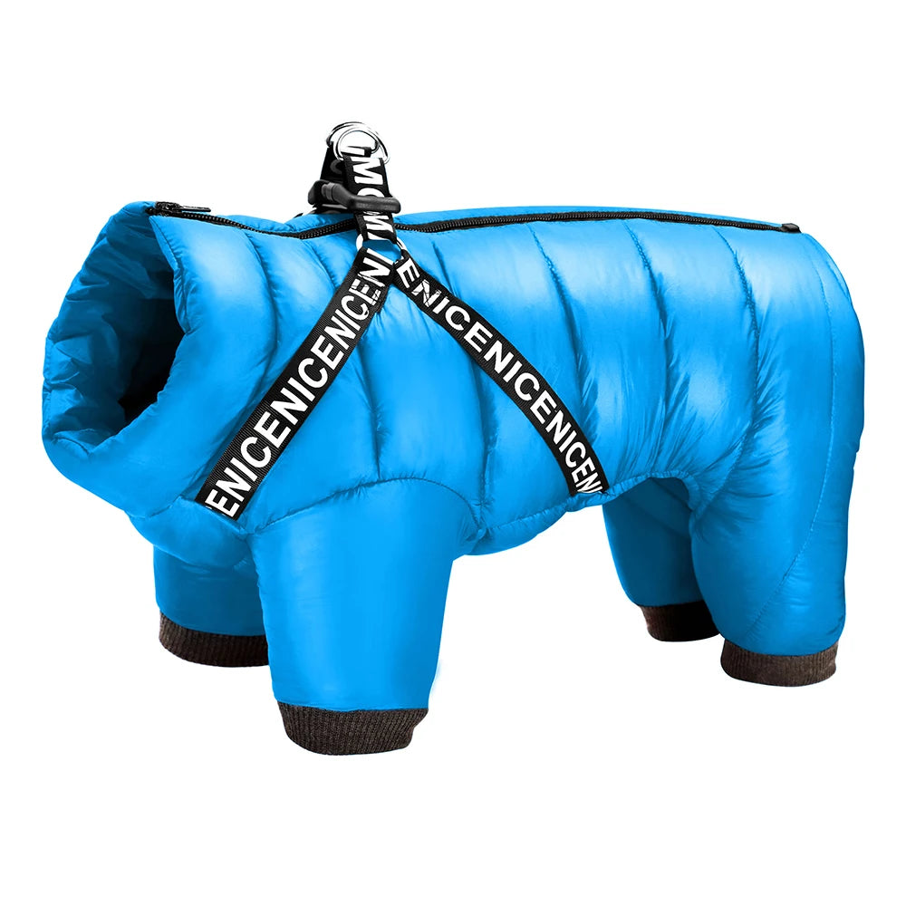 Winter Dog Jacket Jumpsuit – Super Warm Waterproof Coat for Small, Medium & Large Dogs, Perfect for French Bulldogs and Cold Weather Wear.