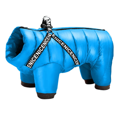 Winter Dog Jacket Jumpsuit – Super Warm Waterproof Coat for Small, Medium & Large Dogs, Perfect for French Bulldogs and Cold Weather Wear.