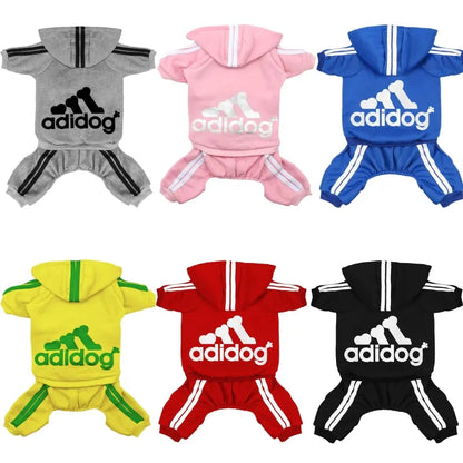 Dog Tracksuit Jumpsuit – Sporty Spring & Autumn Sweatshirt Outfit for Small Dogs, Comfortable Casual Pet Clothing.