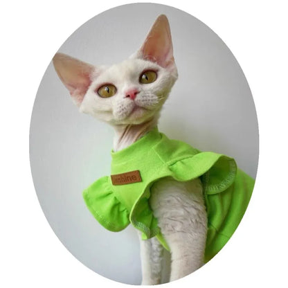 Luxury Sphynx Cat & Dog Vest – Lightweight Summer Outfit for Hairless Cats, French Bulldogs & Small Puppies.