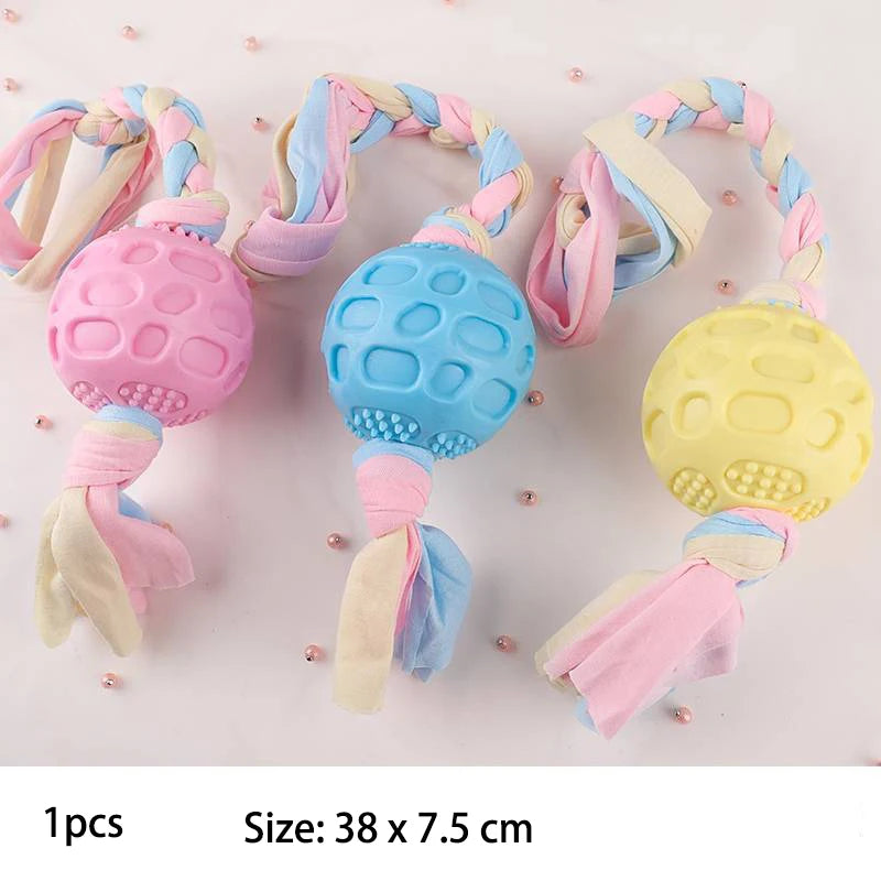 Interactive TPR Knot Dog Toy – Bite-Resistant Chew Toy for Small Dogs, Teeth Cleaning & Training Accessory.