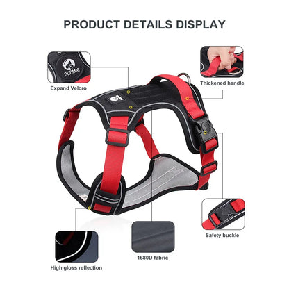 Reflective Tactical Dog Harness – 1680D Waterproof Oxford Vest for Medium & Large Dogs, Durable Outdoor Training & Walking Gear.
