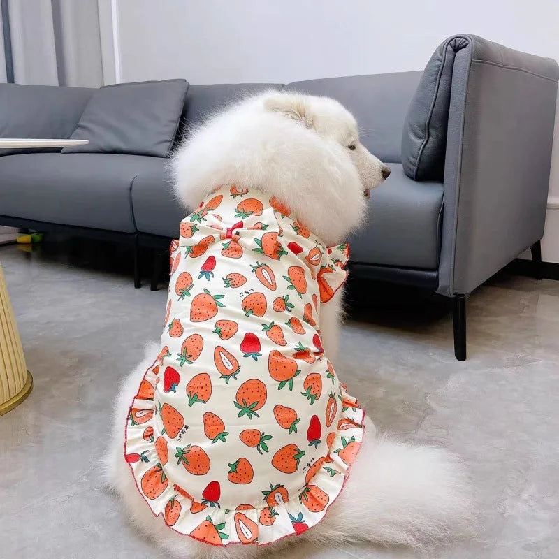Summer Cooling Dog Dress – Cute Princess Vest Outfit for Medium & Large Dogs, Lightweight Clothing.