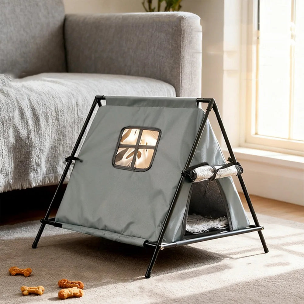 Portable Oxford Pet Tent with Waterproof Cover, Insulated Dog House and Cat Teepee for Indoor & Outdoor Use.