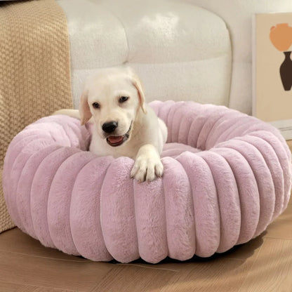 40–70cm Round Plush Pet Bed – Super Soft Warm Sleeping Bed for Cats & Medium Dogs