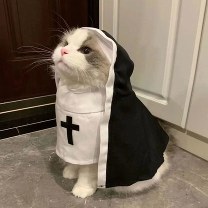 Funny Pet Costume Outfit – Cute Jesus Cosplay Dress-Up Clothes for Cats & Small to Medium Dogs, Perfect for Parties & Pet Photos.