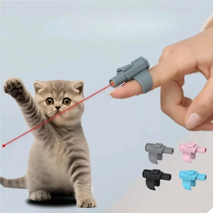 Portable Mini Laser Cat Toy – Wearable Finger Sleeve Design, Automatic Interactive Pet Teaser Pen for Safe Cat Play.