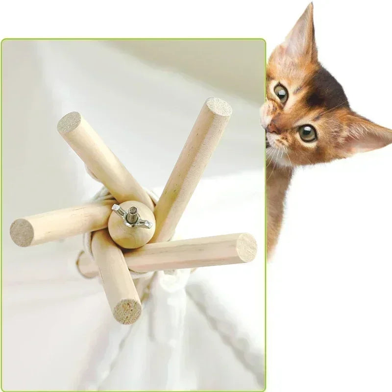 Portable Pet Teepee Tent Bed with Washable Cushion for Cats, Puppies, and Small Dogs.